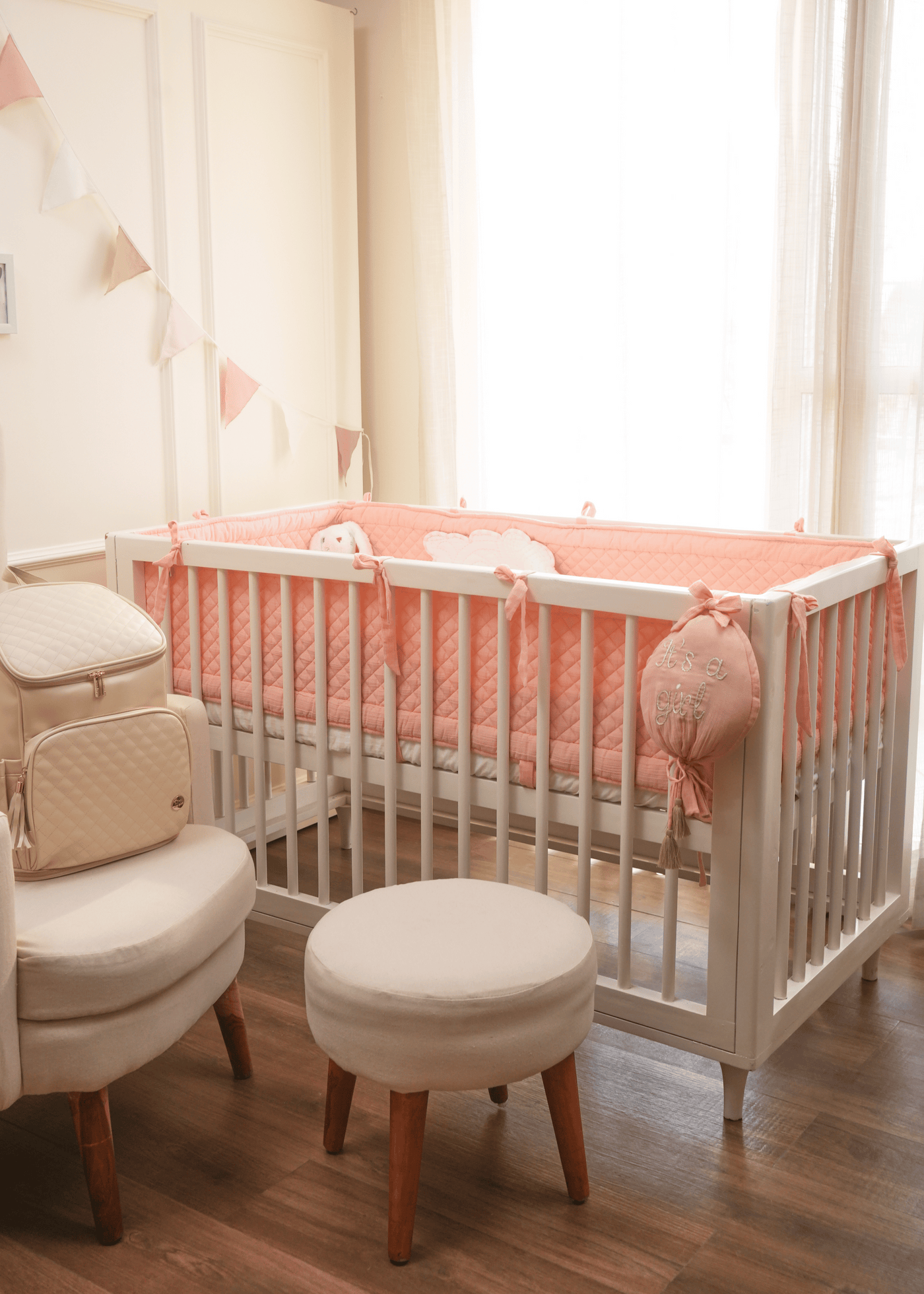 Cot Bumper - Pink