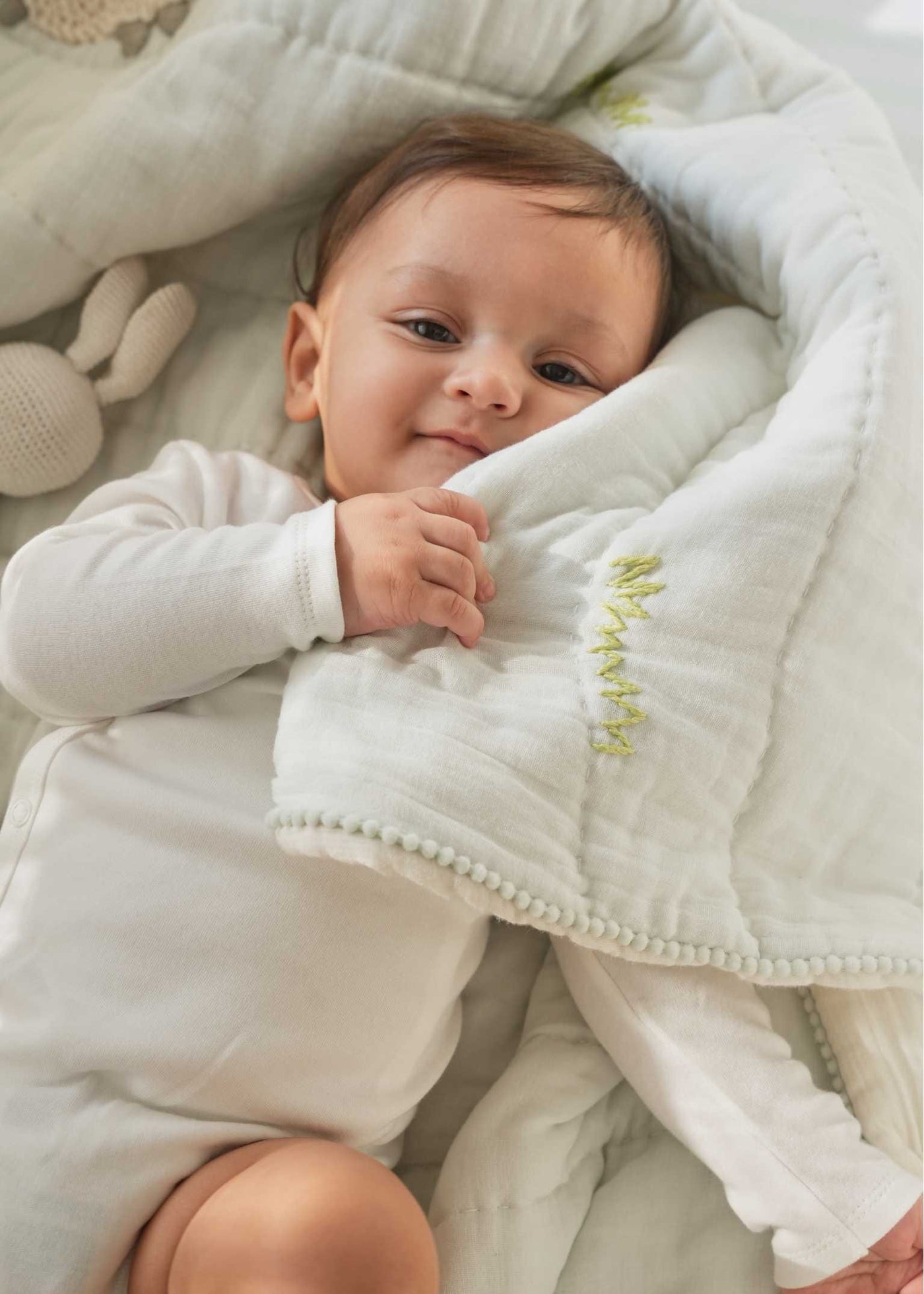 The Sleep Cloud Nest - Aqua + Counting Sheep Blanket