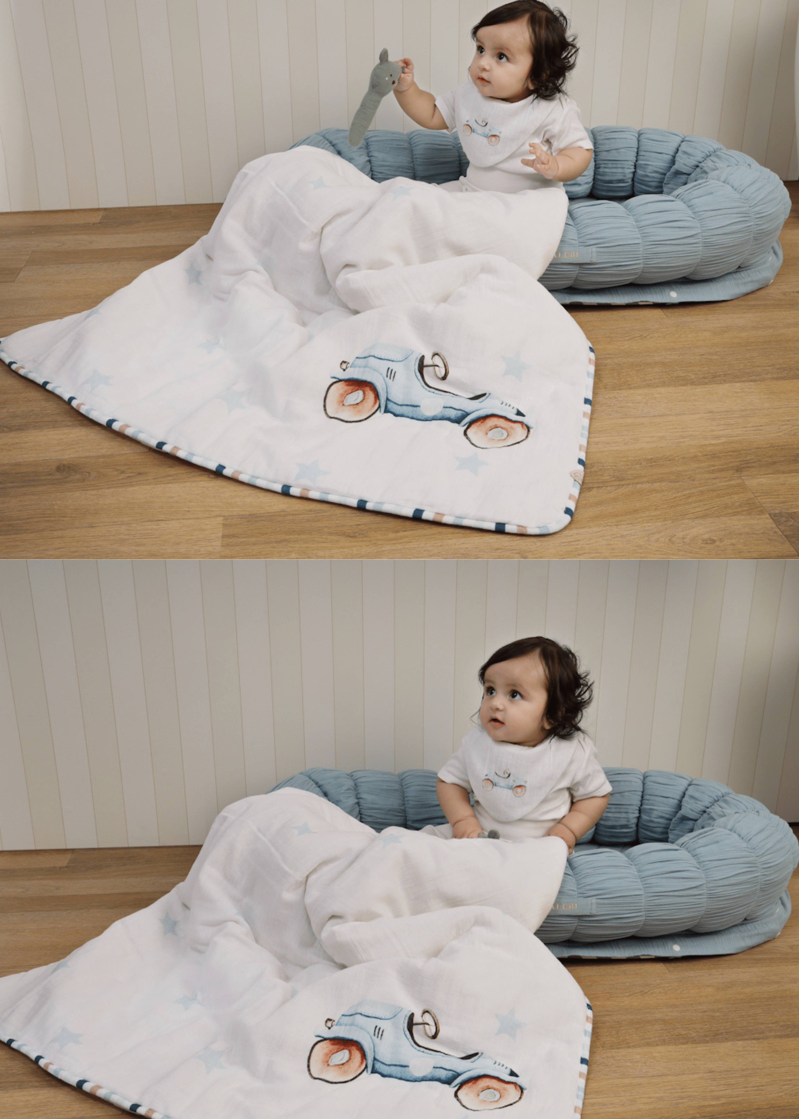 Sleel Cloud ( Blue ) + Roadster Baby Blanket