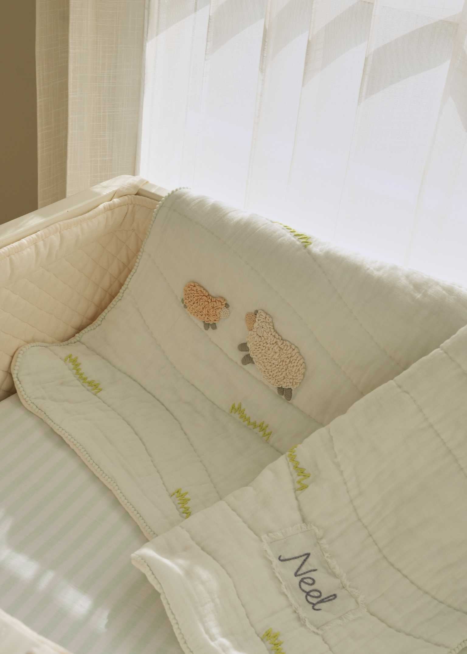 The Sleep Cloud Nest - Aqua + Counting Sheep Blanket