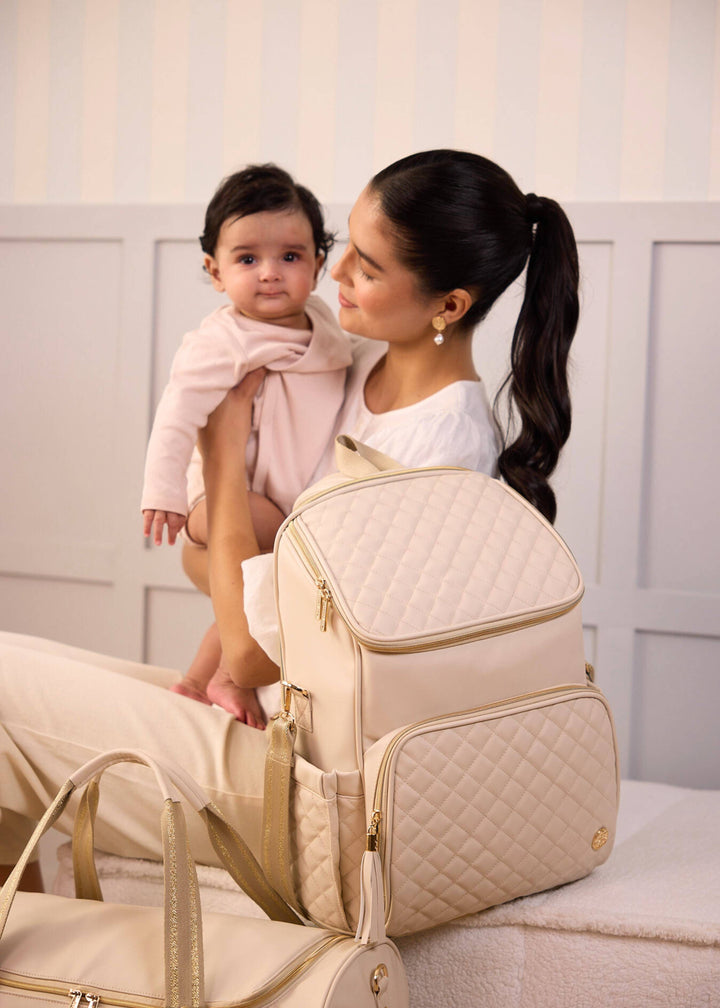 The Super Trooper Luxe Diaper Bag - Ecru